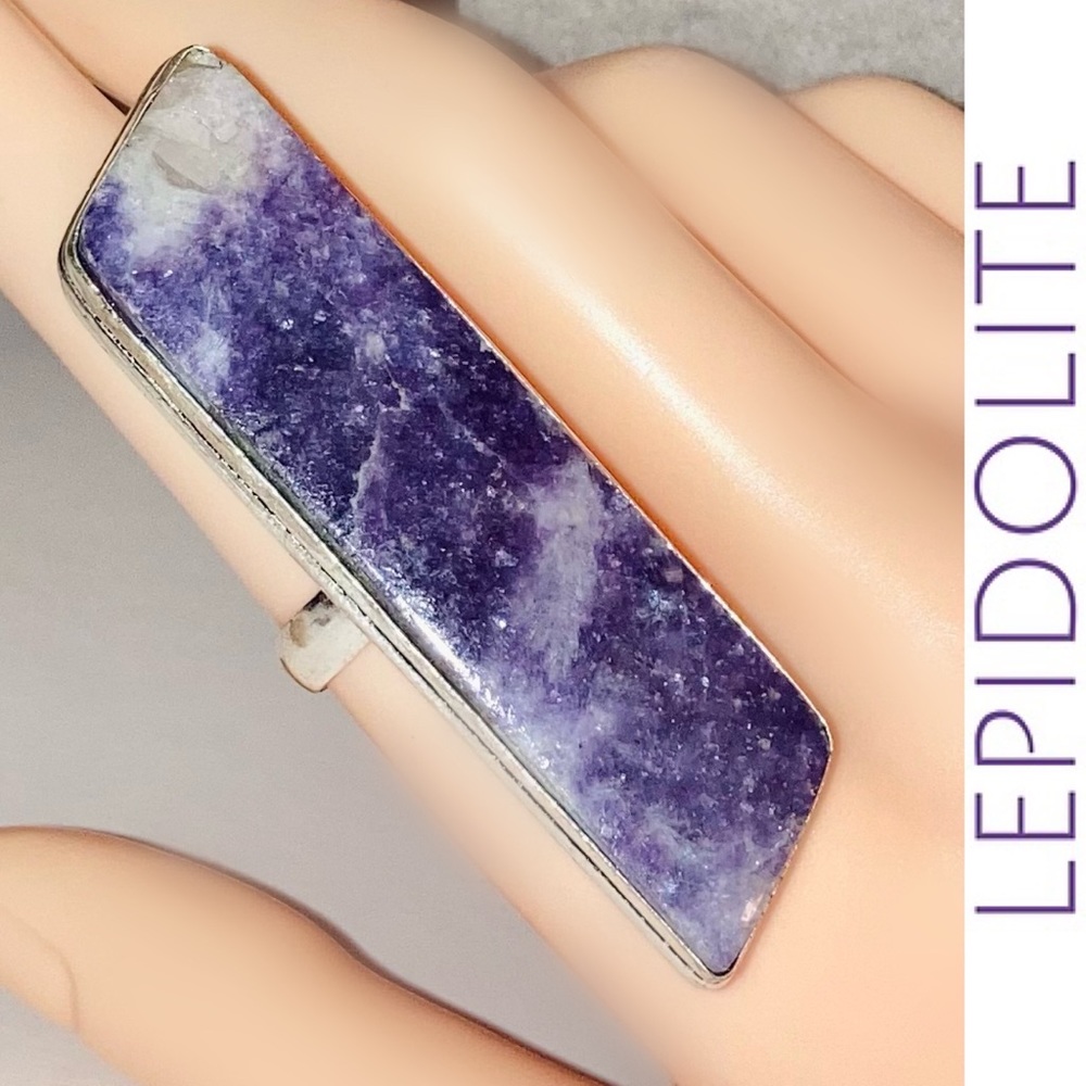 Gorgeous Lepidolite Gemstone Huge Handmade Ring